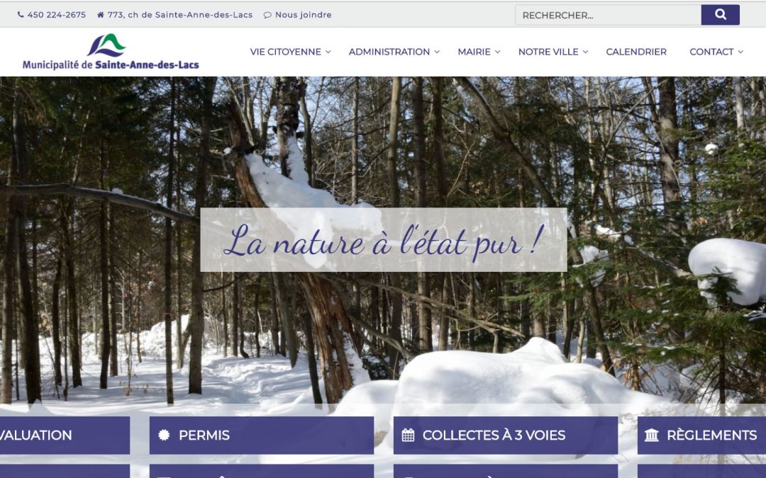 Municipalité de Sainte-Anne-des-Lacs – Conseil Marketing numérique